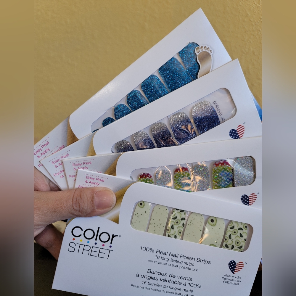 Color Street glitter lot, pedicure